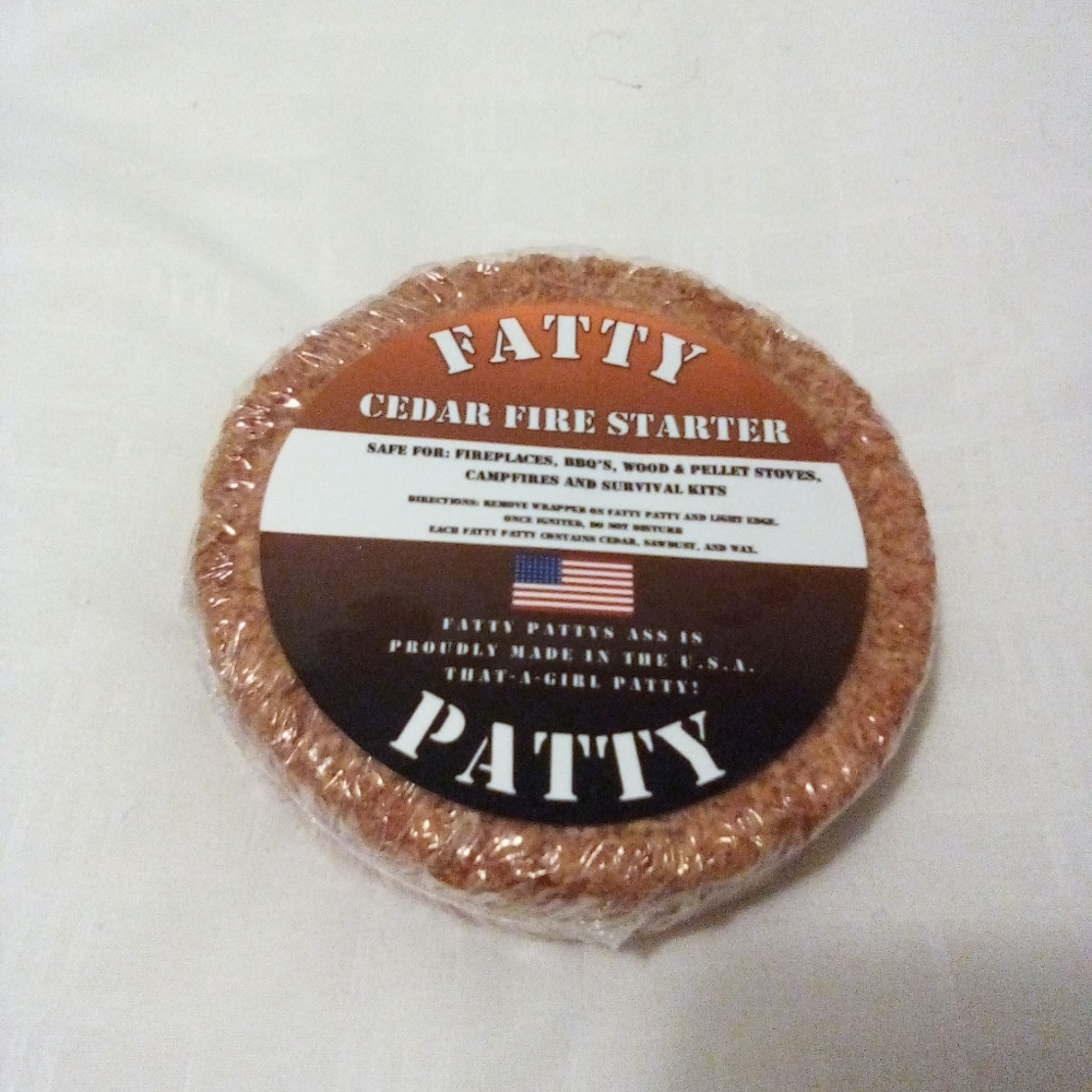 Brand New Clubtac Brown Fatty Patty Cedar Fire Starter Puck Made in USA